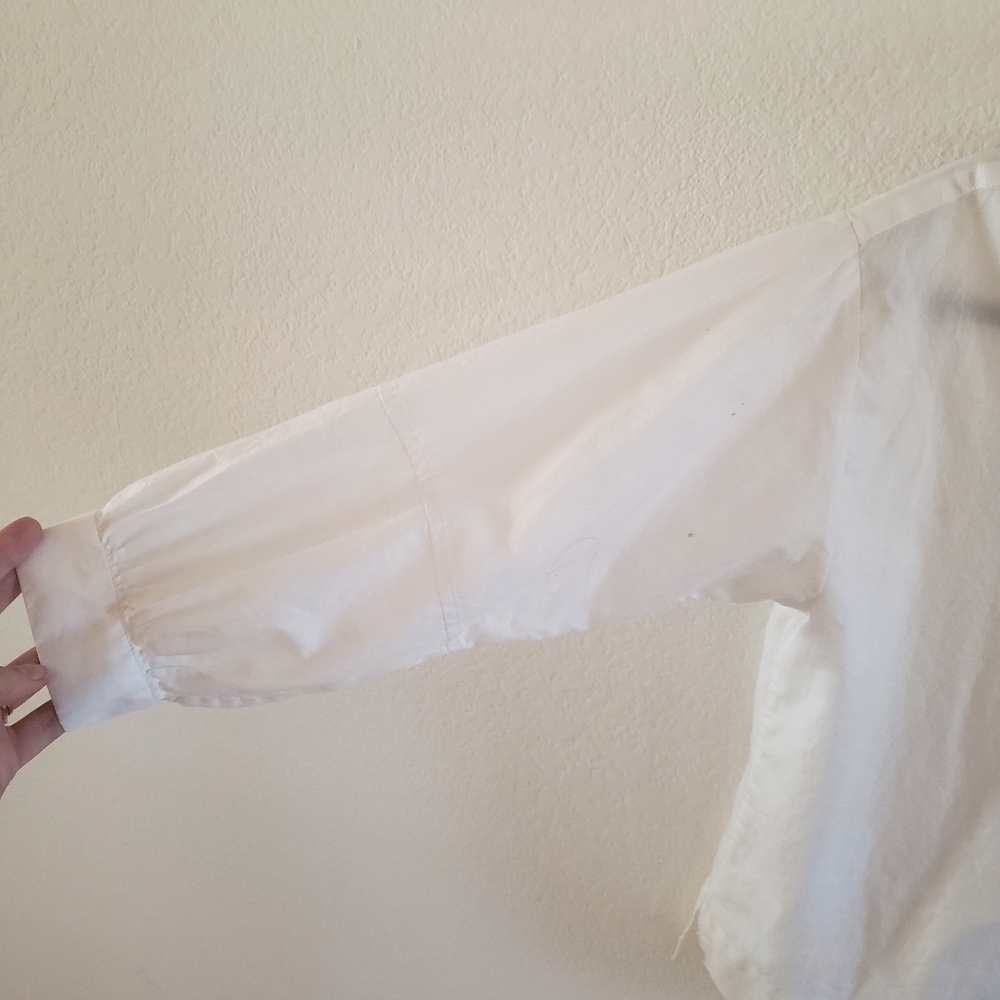 Everlane‎ Collarless White Button-Up Blouse 00 - Picture 4 of 9